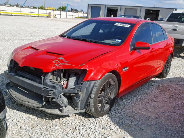 6G2ER577X8L143759 - 2008 PONTIAC G8 RED photo 2