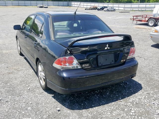 JA3AJ66F24U050623 - 2004 MITSUBISHI LANCER RAL BLACK photo 3