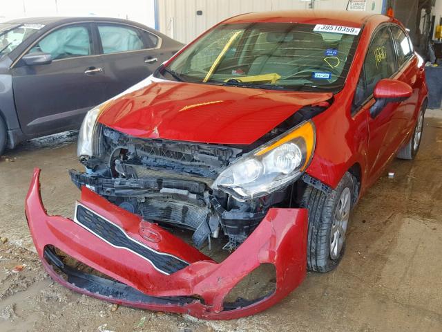 KNADN5A36D6227315 - 2013 KIA RIO EX RED photo 2