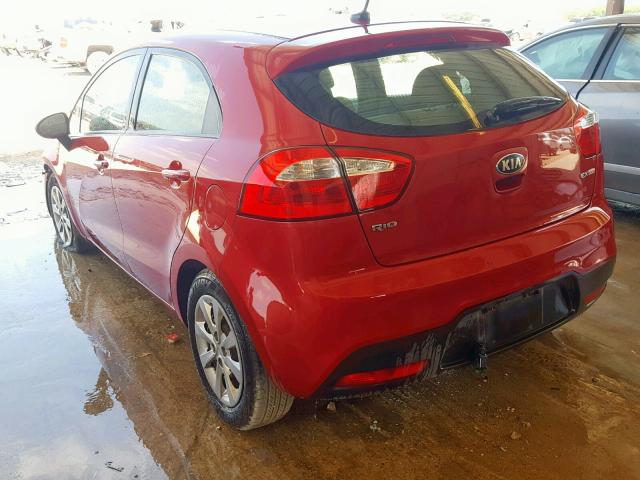 KNADN5A36D6227315 - 2013 KIA RIO EX RED photo 3