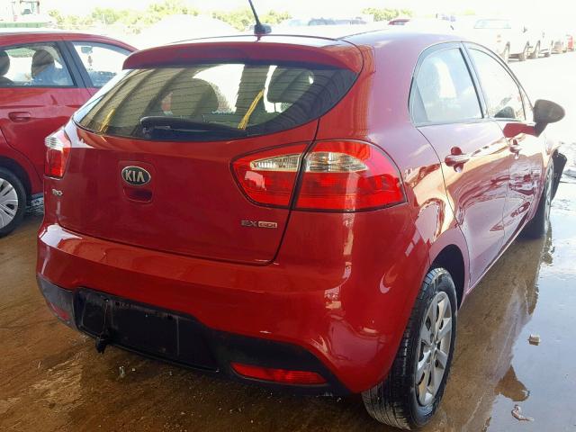 KNADN5A36D6227315 - 2013 KIA RIO EX RED photo 4