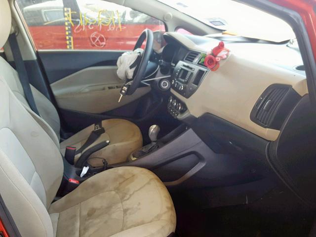 KNADN5A36D6227315 - 2013 KIA RIO EX RED photo 5