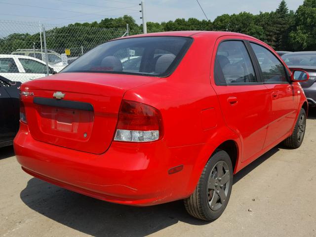 KL1TD56626B653735 - 2006 CHEVROLET AVEO BASE Qırmızı foto 4
