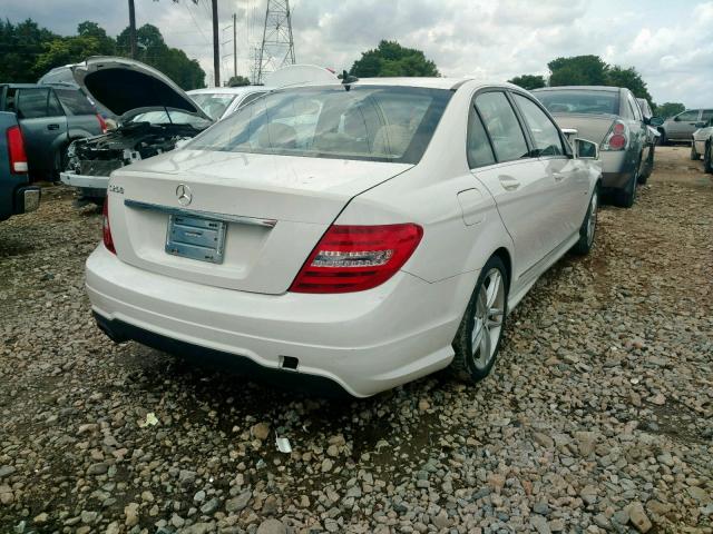 WDDGF4HB2CR198368 - 2012 MERCEDES-BENZ C 250 WHITE photo 4