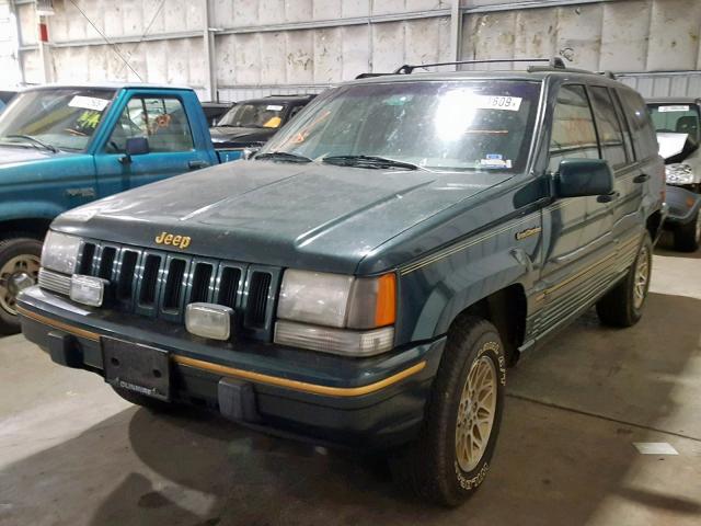 1J4GZ78Y8PC580558 - 1993 JEEP GRAND CHER GREEN photo 2