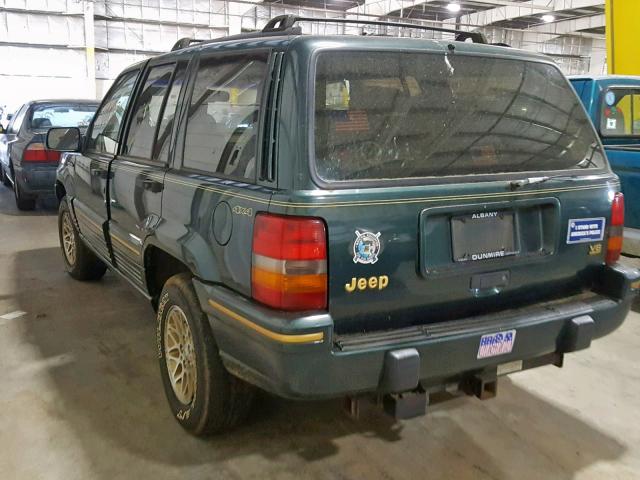 1J4GZ78Y8PC580558 - 1993 JEEP GRAND CHER GREEN photo 3