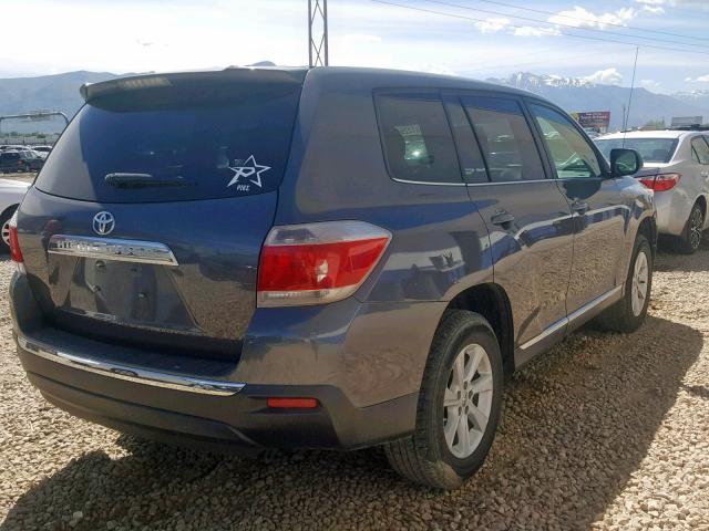 5TDZA3EHXCS031021 - 2012 TOYOTA HIGHLANDER GRAY photo 4