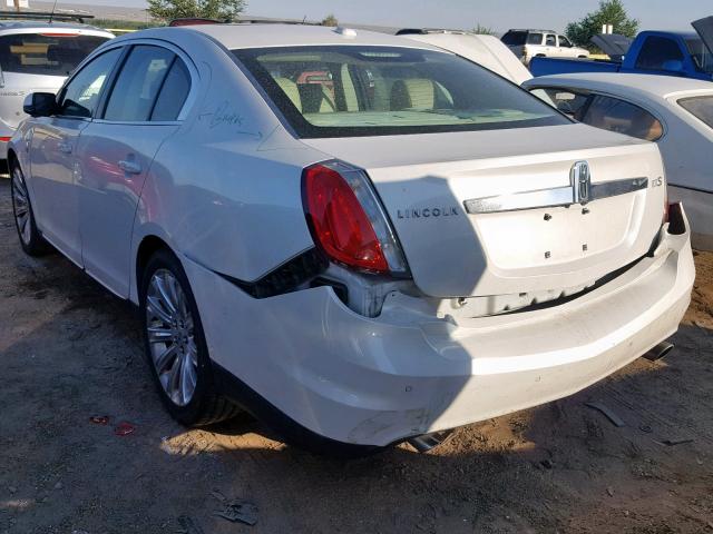 1LNHL9DR3AG610857 - 2010 LINCOLN MKS WHITE photo 3