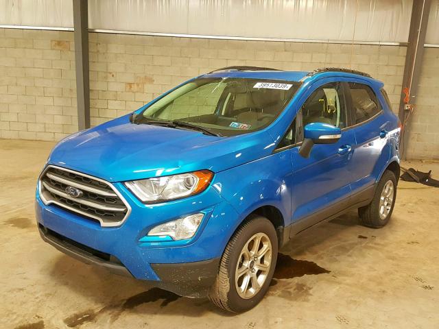 MAJ6S3GL5KC270158 - 2019 FORD ECOSPORT S BLUE photo 2