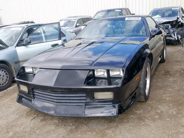 1G1FP23E3ML183867 - 1991 CHEVROLET CAMARO RS BLACK photo 2