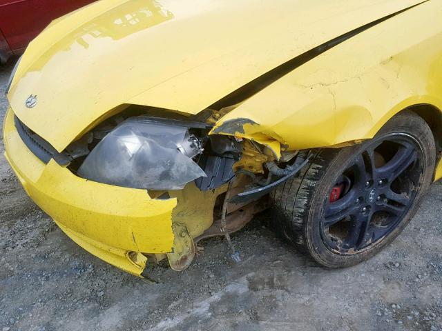 KMHHN65F84U152199 - 2004 HYUNDAI TIBURON GT YELLOW photo 9