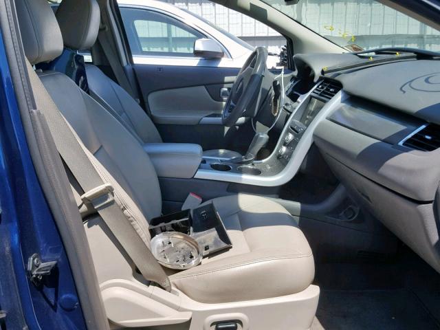 2FMDK4JC2CBA76748 - 2012 FORD EDGE SEL BLUE photo 5