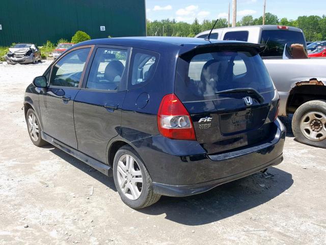 JHMGD38607S026415 - 2007 HONDA FIT S BLACK photo 3