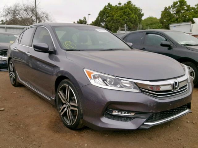 1HGCR2F57GA113497 - 2016 HONDA ACCORD SPO GRAY photo 1