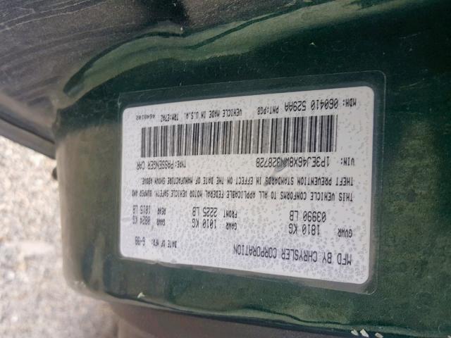 1P3EJ46X8WN328728 - 1998 PLYMOUTH BREEZE BAS GREEN photo 10