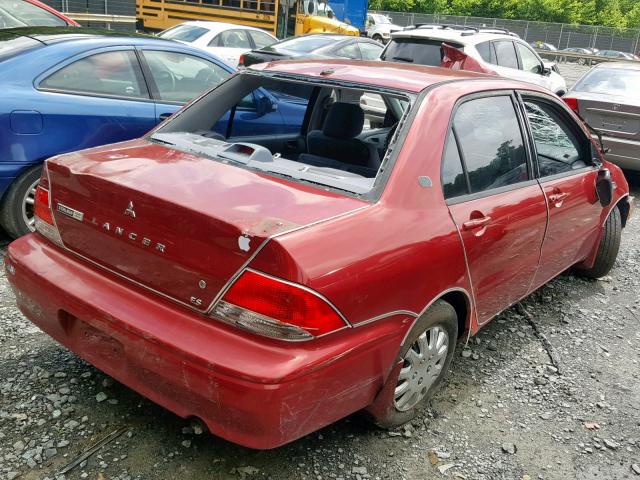 JA3AJ26E42U028734 - 2002 MITSUBISHI LANCER ES RED photo 4