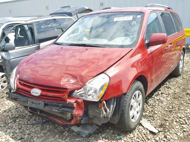 KNDMG4C33A6344933 - 2010 KIA SEDONA LX MAROON photo 2