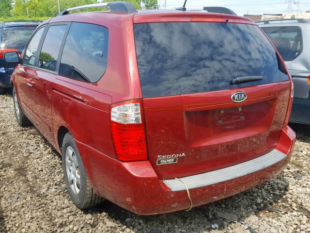 KNDMG4C33A6344933 - 2010 KIA SEDONA LX MAROON photo 3