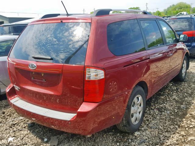 KNDMG4C33A6344933 - 2010 KIA SEDONA LX MAROON photo 4