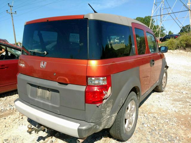 5J6YH28584L028392 - 2004 HONDA ELEMENT EX ORANGE photo 4