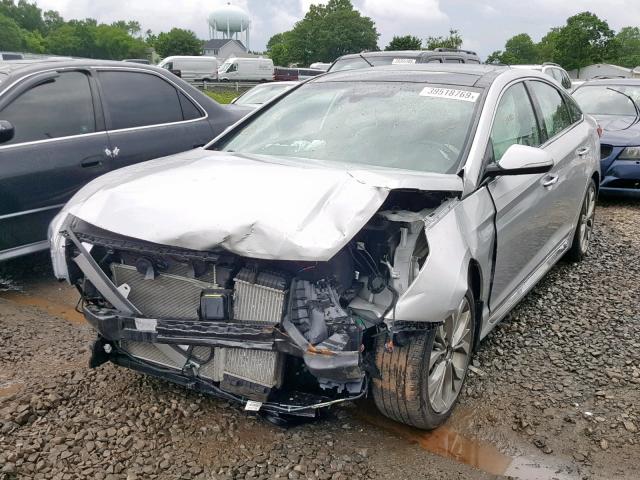 5NPE34AB5FH149052 - 2015 HYUNDAI SONATA SPO SILVER photo 2