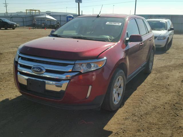 2FMDK3J98DBB06254 - 2013 FORD EDGE SEL BURGUNDY photo 2