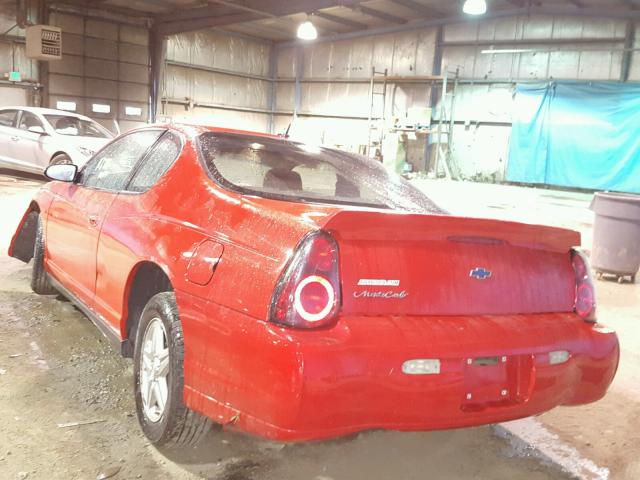 2G1WW12E759239333 - 2005 CHEVROLET MONTE CARL RED photo 3