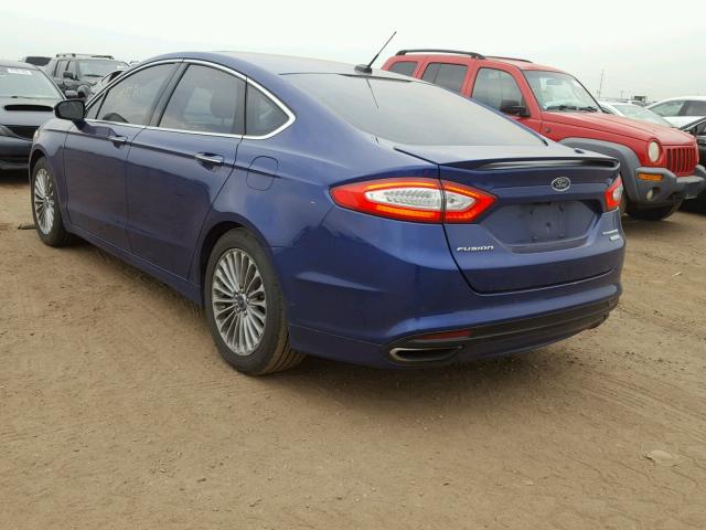 3FA6P0K90DR114769 - 2013 FORD FUSION TIT BLUE photo 3