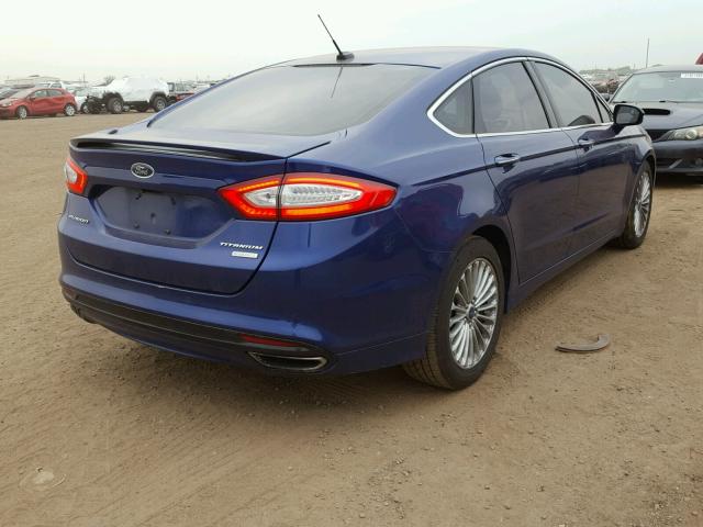 3FA6P0K90DR114769 - 2013 FORD FUSION TIT BLUE photo 4