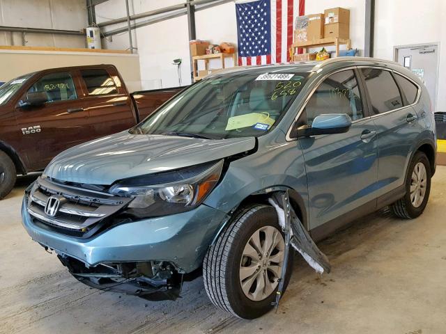 2HKRM3H70EH520658 - 2014 HONDA CR-V EXL BLUE photo 2