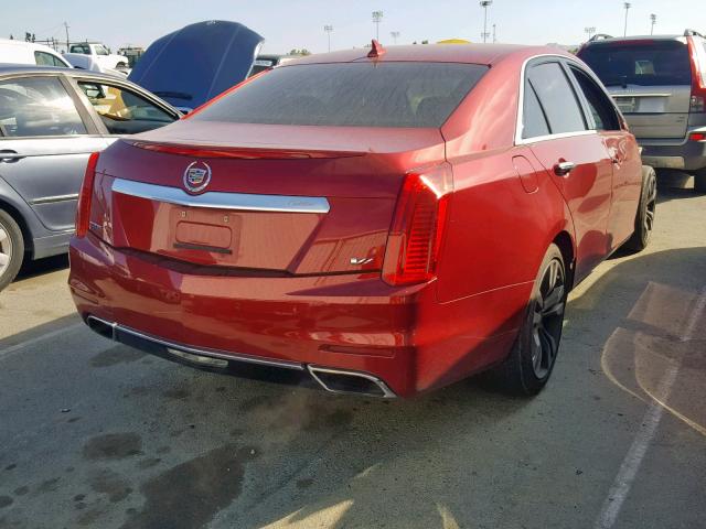 1G6AU5S89E0162034 - 2014 CADILLAC CTS VSPORT RED photo 4