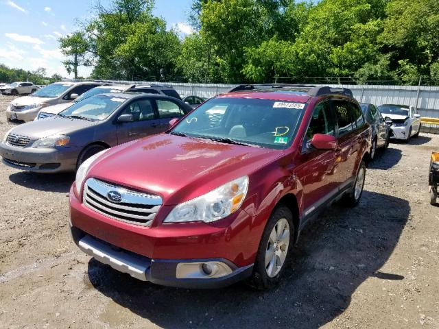 4S4BRDKC4C2242288 - 2012 SUBARU OUTBACK 3. BURGUNDY photo 2