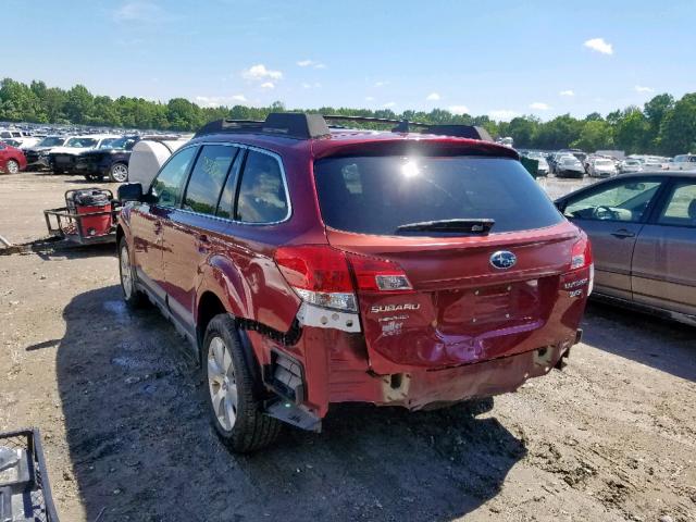 4S4BRDKC4C2242288 - 2012 SUBARU OUTBACK 3. BURGUNDY photo 3