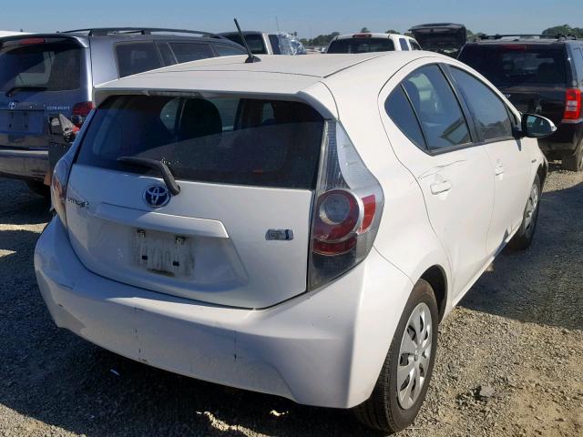 JTDKDTB39C1027086 - 2012 TOYOTA PRIUS C WHITE photo 4