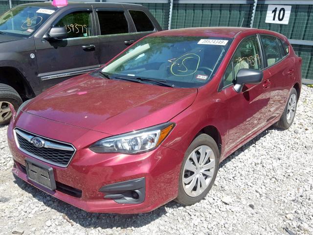 4S3GTAA65J3726516 - 2018 SUBARU IMPREZA RED photo 2