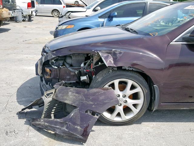 1YVHP82B395M16016 - 2009 MAZDA 6 S MAROON photo 9