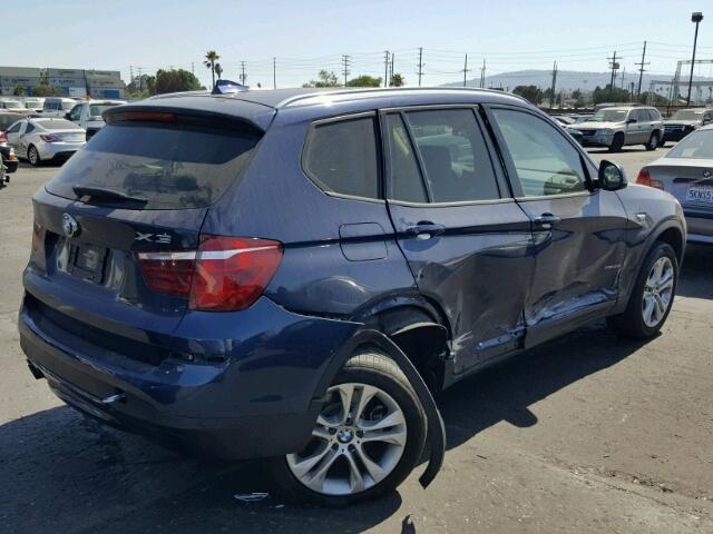 5UXWX7C51H0S19016 - 2017 BMW X3 XDRIVE3 BLUE photo 4