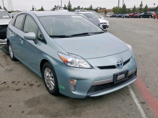 JTDKN3DP8E3053215 - 2014 TOYOTA PRIUS PLUG GREEN photo 1