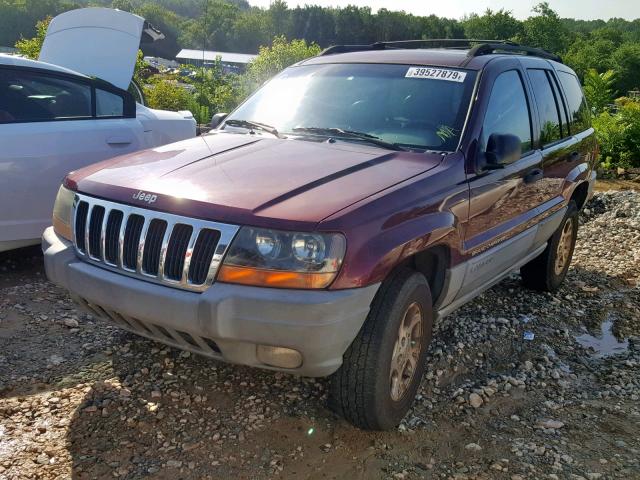 1J4G248S5YC312258 - 2000 JEEP GRAND CHER BURGUNDY photo 2