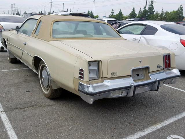 SS22K5R316266 - 1975 CHRYSLER CORDOBA BEIGE photo 3