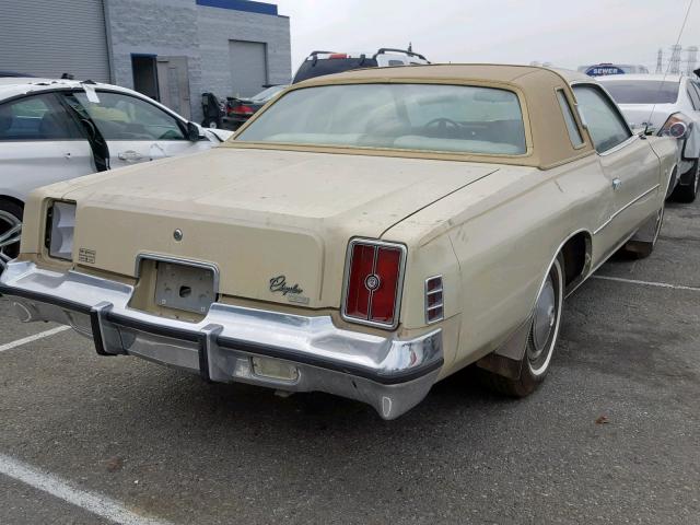 SS22K5R316266 - 1975 CHRYSLER CORDOBA BEIGE photo 4