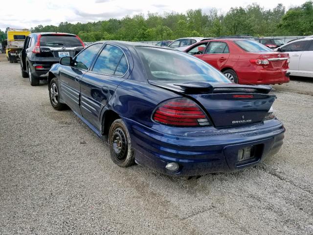 1G2NE52T91M534401 - 2001 PONTIAC GRAND AM S BLUE photo 3
