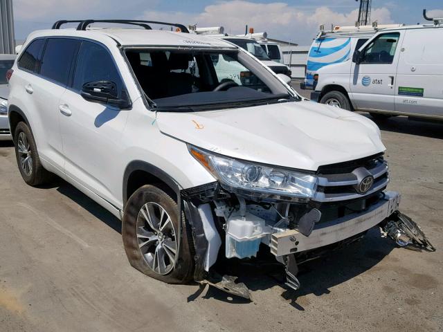 5TDZZRFH9JS284662 - 2018 TOYOTA HIGHLANDER WHITE photo 1