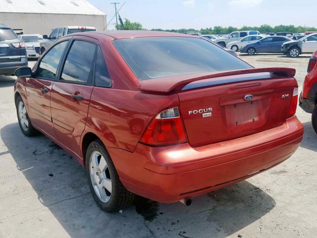 1FAFP34N05W306848 - 2005 FORD FOCUS ZX4 BURGUNDY photo 3