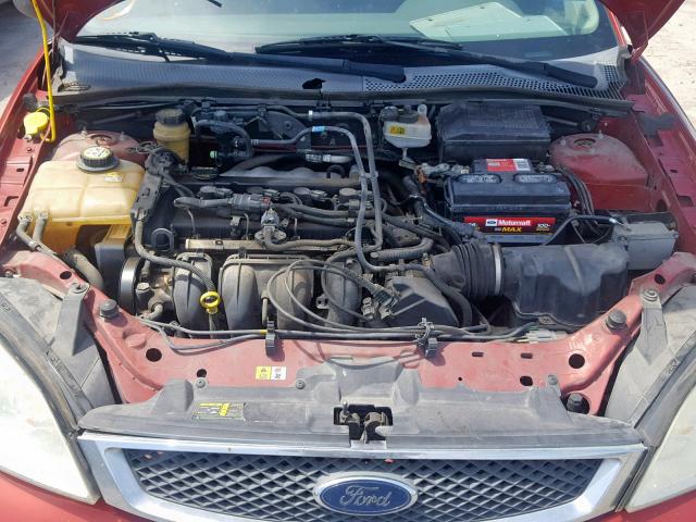 1FAFP34N05W306848 - 2005 FORD FOCUS ZX4 BURGUNDY photo 7