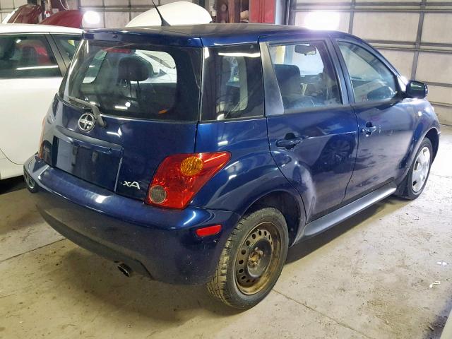 JTKKT624150113071 - 2005 TOYOTA SCION XA BLUE photo 4