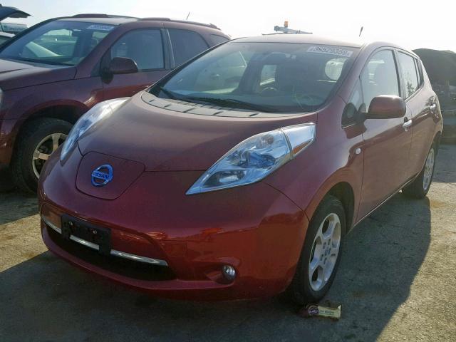 JN1AZ0CP2BT001397 - 2011 NISSAN LEAF SV RED photo 2