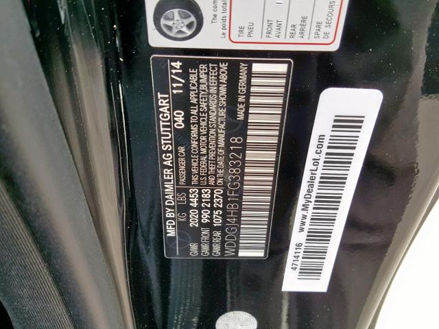 WDDGJ4HB1FG383218 - 2015 MERCEDES-BENZ C 250 BLACK photo 10