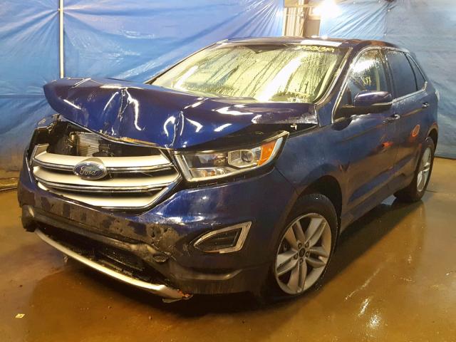 2FMPK4J9XGBC20215 - 2016 FORD EDGE SEL BLUE photo 2