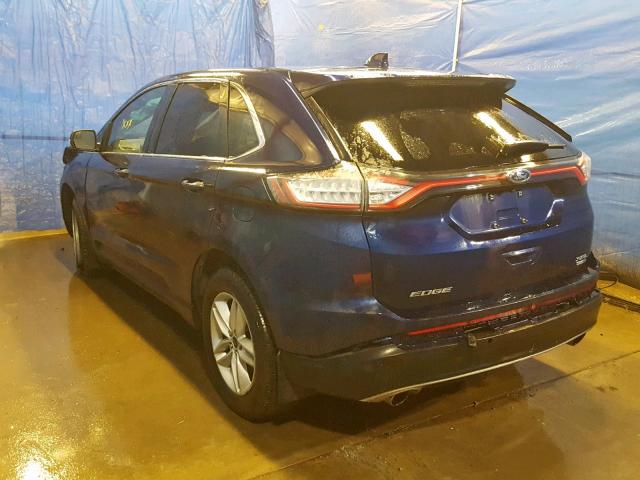 2FMPK4J9XGBC20215 - 2016 FORD EDGE SEL BLUE photo 3